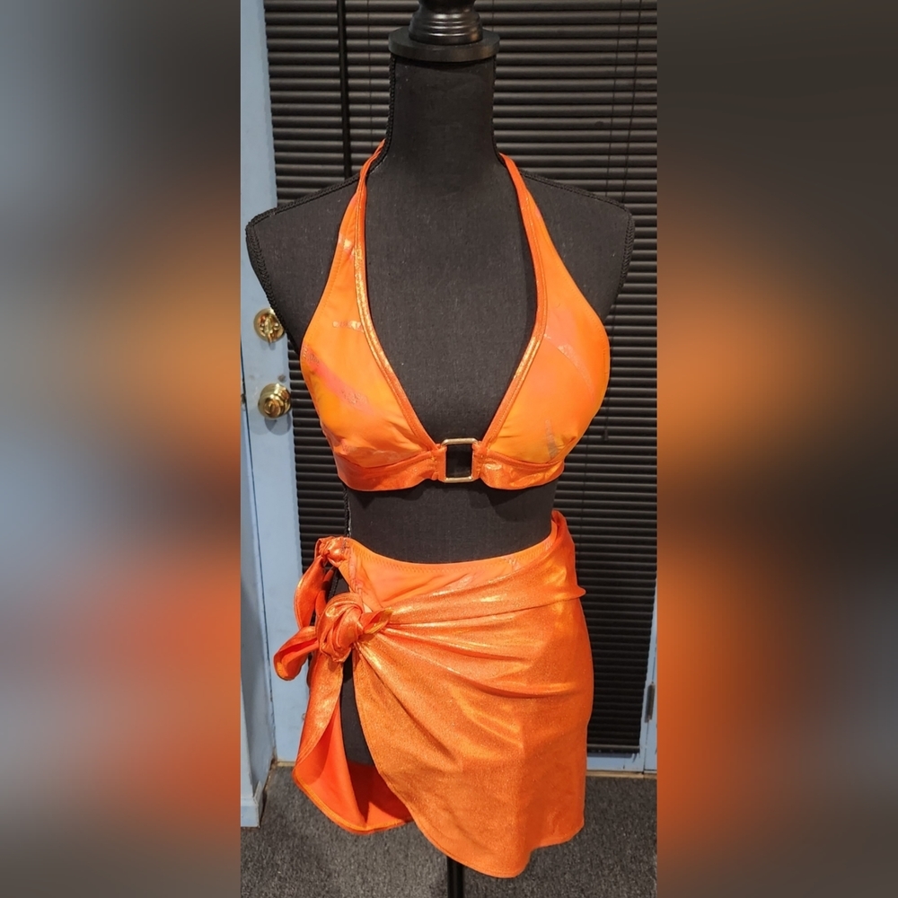 🔥Metallic 3pc bikini set👙🩱